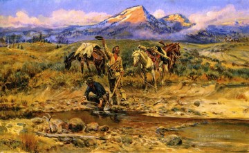 payer la saleté 1925 Charles Marion Russell Indiens d’Amérique Peinture à l'huile